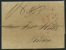 HAMBURG VORPHILA 1815, HAMBURG., Roter L2 Mit Turm Auf Brief Nach London, Feinst - Otros & Sin Clasificación