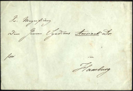 HAMBURG VORPHILA 1846, Sogenannter Hunderter-Brief Ohne Taxevermerk An Den Syndicus Amsinck In Hamburg, Rückseitige Oval - Andere & Zonder Classificatie