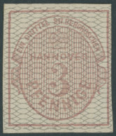 HANNOVER 8b , 1856, 3 Pf. Karmin, Grau Genetzt, Falzrest, Pracht, Mi. 500.- - Hanover