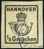 HANNOVER 17y BrfStk, 1860, 1/2 Gr. Schwarz, Prachtbriefstück, Mi. 250.- - Hanovre