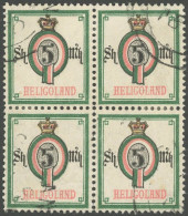 HELGOLAND 20A VB O, 1879, 5 M. Wertziffer Im Oval Im Gestempelten Viererblock, Farbfrisch, Pracht, Mi. Ohne Notierung, G - Heligoland