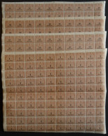 SACHSEN , 1910, 10 Pf. - 100 Mk. Stempelmarken, Wz. Treppen, 9 Werte, Je Im Bogen (100) Postfrisch, Einige Wellig, Rände - Saxony