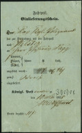 SCHLESWIG-HOLSTEIN ITZEHOE, Ortsdruck Auf Hellblauem Fahrpost Einlieferungsschein (1855), Zur Versendung Nach Wilster, P - Prephilately