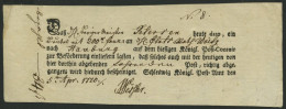 SCHLESWIG-HOLSTEIN SCHLESWIG, Ortsdruck Auf Einlieferungsschein (1770), Pracht - [Voorlopers