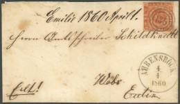SCHLESWIG-HOLSTEIN DK 4 BRIEF, 135 (AHRENSBÖCK) Auf Kleinem Brief (eine Rückseitige Klappe Fehlt) Mit 4 S. Punktiert Nac - Schleswig-Holstein