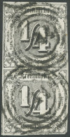 THURN Und TAXIS 26 Paar O, 1864, 1/4 Sgr. Schwarz Im Senkrechten Paar, Nummernstempel 244 (STADTLENGSFELD), Bis Auf Unte - Oblitérés