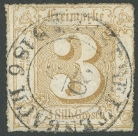THURN Und TAXIS 40 O, 1865, 3 Sgr. Mittelbraunocker, Zentrischer K2 GROSSBREITENBACH, Pracht - Usati