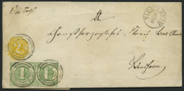 THURN Und TAXIS 41 Paar,GAA 13 BRIEF, 1865, 2 Kr. Gelb, Achteckig Geschnitten Mit Waagerechtem Paar 1 Kr. Gelblichgrün A - Storia Postale