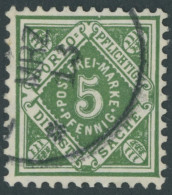 WÜRTTEMBERG 114II O, 1906, 5 Pf. Schwarzgrün Mit Plattenfehler Kerbe Rechts In Oberer Randlinie, Pracht, Gepr. Infla, Mi - Usati