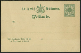 WÜRTTEMBERG P 33 BRIEF, 1890, 5/5 Pf., Rechteckiger Rahmen, Inlandskarte In Geänderter Schrift, Ohne Strich Unter Dritte - Entiers Postaux