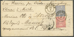 NDP 4,5 BRIEF, 1868, 1 Gr. Mittelrötlichkarmin Und 2 Gr. Blau Mit K2 KRIEWN Auf Brief Nach Russland, Feinst - Lettres & Documents