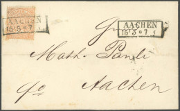 NDP 15 BRIEF, 1869, 1/2 Gr. Orange, Einzelfrankatur Auf Ortsbrief AACHEN, Feinst - Autres & Non Classés