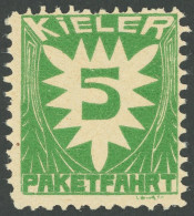 KIEL C 1 , PAKETFAHRT: 1909, 5 Pf. Grün, Postfrisch, Pracht - Postes Privées & Locales