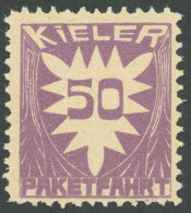 KIEL C 4 , PAKETFAHRT: 1909, 50 Pf. Violett, Postfrisch, Pracht - Correos Privados & Locales