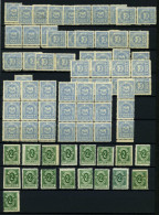 MÜLHEIM/RHEIN A 1,B 3 , , 1893/6, 2 Pf. Milchblau Und 2 Pf. Grün, Partie Von 73 Werten, Nr. 1 Teils In Blockstücken, Nr. - Postes Privées & Locales