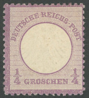 Dt. Reich 1 , 1872, 1/4 Gr. Grauviolett, Mehrere Falzreste, Farbfrisches Prachtstück, Mi. 300.- - Otros & Sin Clasificación