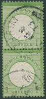 Dt. Reich 7 Paar O, 1872, 1 Kr. Gelblichgrün Im Senkrechten Paar, K1 PFORZHEIM, Pracht, Gepr. Sommer, Mi. 180.- - Usados