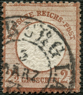 Dt. Reich 21b O, 1872, 21/2 Gr. Rotbraun, Mit Hufeisenstempel HAMBURG I.A., Farbfrisches Prachtstück, Fotobefund Krug, M - Usados