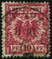 Dt. Reich 47aa O, 1889, 10 Pf. Lilabraun, Feinst, Gepr. Zenker, Mi. 100.- - Gebruikt