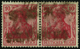 Dt. Reich 86IId Paar O, 1915, 10 Pf. Karmin Kriegsdruck Im Waagerechten Paar, Feinst, Gepr. Jäschke, Mi. 220.- - Usati