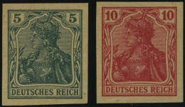 Dt. Reich 85/6IIV , 1915, 5 Und 10 Pf. Ungezähnt, Versuchsdrucke Auf Gelblichem Papier, Pracht, Mi. 300.- - Nuovi