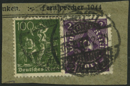 Dt. Reich 224b BrfStk, 1922, 2 M. Dunkelviolett Mit Zusatzfrankatur Auf Briefstück, Pracht, Gepr. Infla, Mi. 110.- - Gebruikt