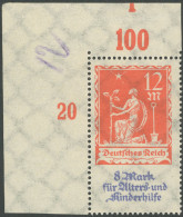 Dt. Reich 234PF , 1922, 12 M. Allegorie Mit Plattenfehler F Unten Links Abgeschrägt (Feld 1), Postfrisch, Pracht - Andere & Zonder Classificatie