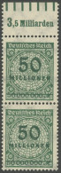 Dt. Reich 321AWb OR , 1923, 50 Mio. M. Blaugrün, Gezähnt, Walzendruck, Oberrandstück 0`7`0, Postfrisch, Pracht, Mi. (100 - Otros & Sin Clasificación