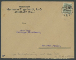 Dt. Reich 329AW BRIEF, 26.11.1923, 20 Mrd.M. Opalgrün/schwarzockerbraun, Gezähnt, Walzendruck, Einzelfrankatur (Briefkas - Cartas & Documentos