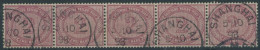 DP CHINA V 37e O, 1898, 2 M. Dunkelrotkarmin Im Waagerechten Fünferstreifen Stempel SHANGHAI, Pracht, Gepr. Steuer - China (offices)
