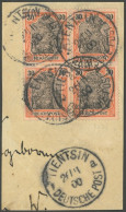 DP CHINA P Ve VB BrfStk, Petschili: 1900, 30 Pf. Reichspost Im Viererblock Auf Großem Briefstück, Stempel TIENTSIN A 26. - Chine (bureaux)