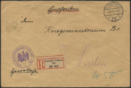 DT. FP IM BALTIKUM 1914/18 DEUTSCHE FELDPOST 915 A, 1.10.17, Auf Heeressache, Einschreiben An Das Kriegsministerium B1,  - Latvia