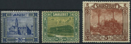 SAARGEBIET 88,93,97 , 1922, 20 C., 75 C. Und 5 Fr. Landschaftsbilder III, Normale Zähnung, 3 Prachtwerte, Mi. 175.- - Otros & Sin Clasificación