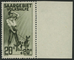 SAARGEBIET 104III , 1926, 20 Pf. Volkshilfe Mit Abart Apostroph Zwischen L Und K In Volkshilfe Retuschiert (weißer Fleck - Otros & Sin Clasificación