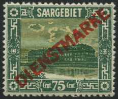 SAARGEBIET D 10PF XXII , 1922, 75 C. Dunkelbläulichgrün/orangeweiß Mit Abart Punkt Auf Der Einfassunglinie über Innenrah - Otros & Sin Clasificación
