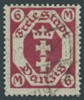 FREIE STADT DANZIG 109b O, 1922, 6 M. Rotkarmin, Pracht, Gepr. Infla, Mi. 200.- - Oblitérés