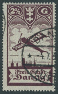 FREIE STADT DANZIG 206IV O, 1924, 21/2 G. Flugpost Mit Plattenfehler Strich Links Unten Am G Von Gulden, Pracht, Mi. 250 - Usados