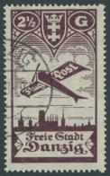 FREIE STADT DANZIG 206III O, 1924, 21/2 G. Flugpost Mit Abart Rechts Oben Und Unten Breiter Ausgleichszahn, Pracht, Mi.  - Oblitérés