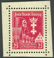 FREIE STADT DANZIG 274PF I , 1937, 25 Pf. Danziger Dorf Mit Plattenfehler Rechter Bildrand Eingekerbt, Postfrisch, Prach - Postfris