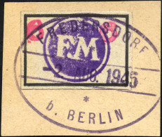 FREDERSDORF Sp 227 BrfStk, 1945, 6 Pf., Rahmengröße 28x19 Mm, Große Wertziffern, Stempel Vom 2. August, Prachtbriefstück - Andere & Zonder Classificatie