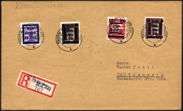 GLAUCHAU 24,37 BRIEF, 1945, 15 Auf 6 Pf. Lebhaftblauviolett Und 25 Auf 12 Pf. Lebhaftrotkarmin Mit Mi.Nr. 2 Und 8 Auf Ei - Otros & Sin Clasificación