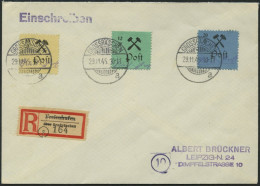 GROSSRÄSCHEN 25III BRIEF, 1945, 12 Pf. Schwarz Auf Grün, Type III, Mit Mi.Nr. 18AI Und 20AI Auf Einschreibbrief, Pracht - Otros & Sin Clasificación