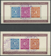 ALLIIERTE BES. Bl. 12A/B O, 1946, Blockpaar Briefmarken-Ausstellung, Violette Sonderstempel, Pracht, Gepr. D. Schlegel,  - Andere & Zonder Classificatie