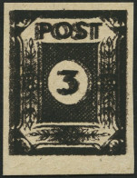 OST-SACHSEN 51cuyDD , 1945, 3 Pf. Doppeldruck (schwarz Auf Schwarzbraun), Steigende Papierstreifung, Spargummierung, Pra - Other & Unclassified