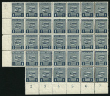 PROVINZ SACHSEN 73Yy , 1945, 1 Pf. Schwärzlichgrünlichblau, Wz. 1Y, Fluoreszierende Gummierung, 34x Im Bogenteil, Pracht - Sonstige & Ohne Zuordnung