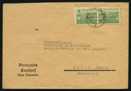 PROVINZ SACHSEN 85wb Paar BRIEF, 1945, 6 Pf. Lebhaftgrün Im Waagerechten Paar Auf Brief Aus OSCHERSLEBEN, Pracht, Kurzbe - Sonstige & Ohne Zuordnung