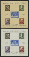 THÜRINGEN Bl. 3A/B, , 1946, Blockpaar Nationaltheater, übliche Gummibüge, Pracht, Mi. 90.- - Altri & Non Classificati