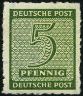 WEST-SACHSEN 116CY , 1945, 5 Pf. Roßwein, Durchstochen 10, Wz. 1Y, Falzrest, Pracht, Gepr. Zierer - Andere & Zonder Classificatie