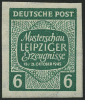 WEST-SACHSEN 124XU , 1945, 6 Pf. Musterschau, Wz. 1X, Ungezähnt, Pracht, Mi. 150.- - Andere & Zonder Classificatie