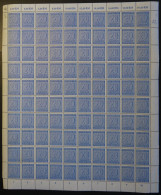 WEST-SACHSEN 134Xw , 1945, 20 Pf. Blau, Wz. 1X, Im Bogen (100), Dabei Abart 134II (Feld 79), Pracht - Altri & Non Classificati